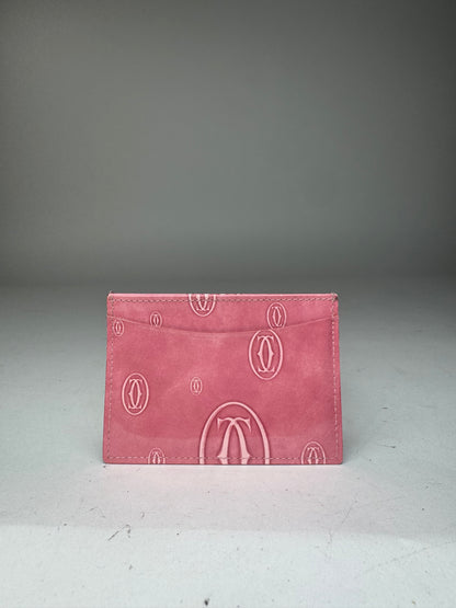 Vintage Cartier Patent Leather monogram Card Holder Pink