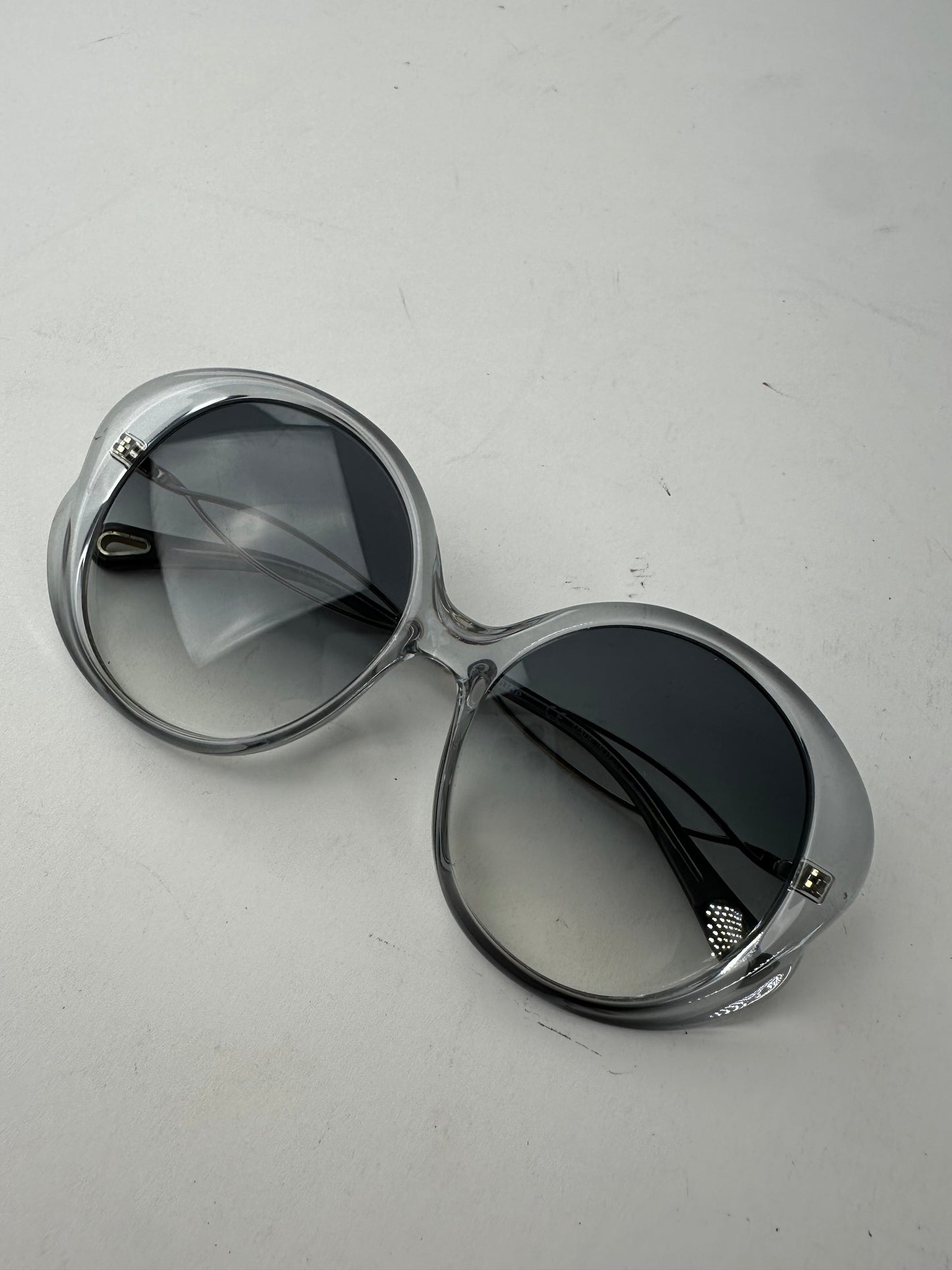 Vintage Chloé Oversized Sunglasses Gray Acetate Metal