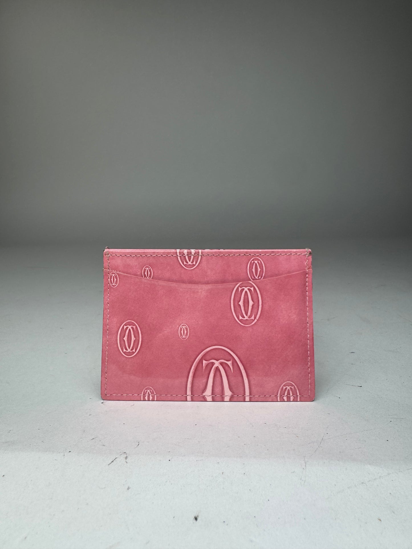Vintage Cartier Patent Leather monogram Card Holder Pink