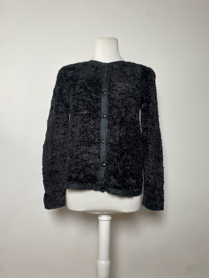 Vintage Fake Fur Zipper Jacket Black M