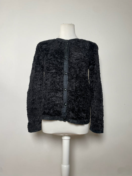 Vintage Fake Fur Zipper Jacket Black M