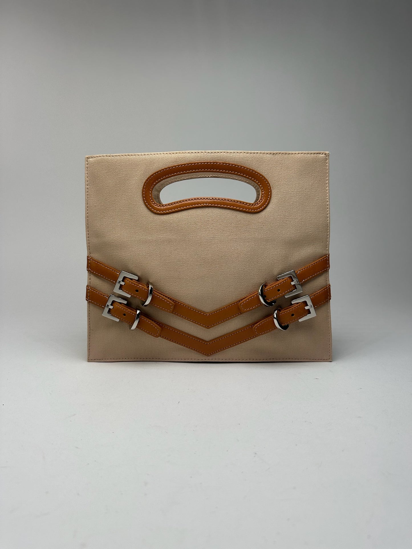 Sac vintage YSL en coton beige