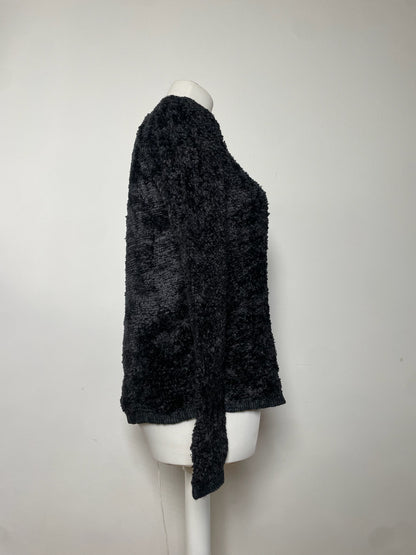 Vintage Fake Fur Zipper Jacket Black M