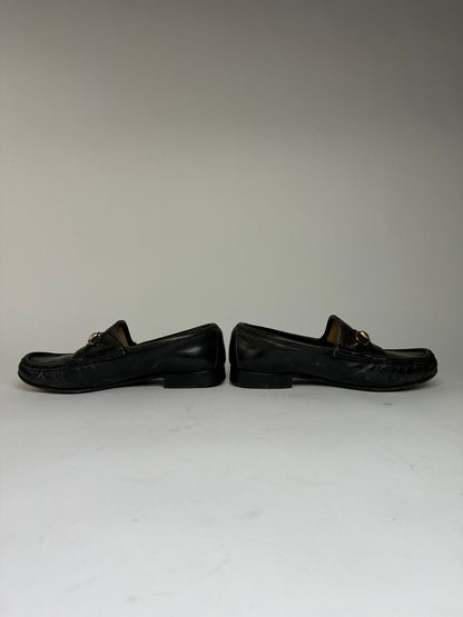 Vintage Gucci Leather Horsebit Loafers Black c. Late 1990s EU37