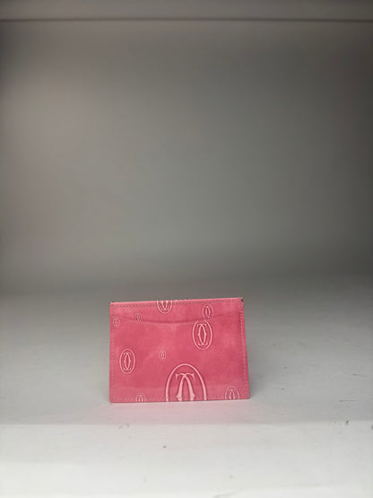 Vintage Cartier Patent Leather monogram Card Holder Pink