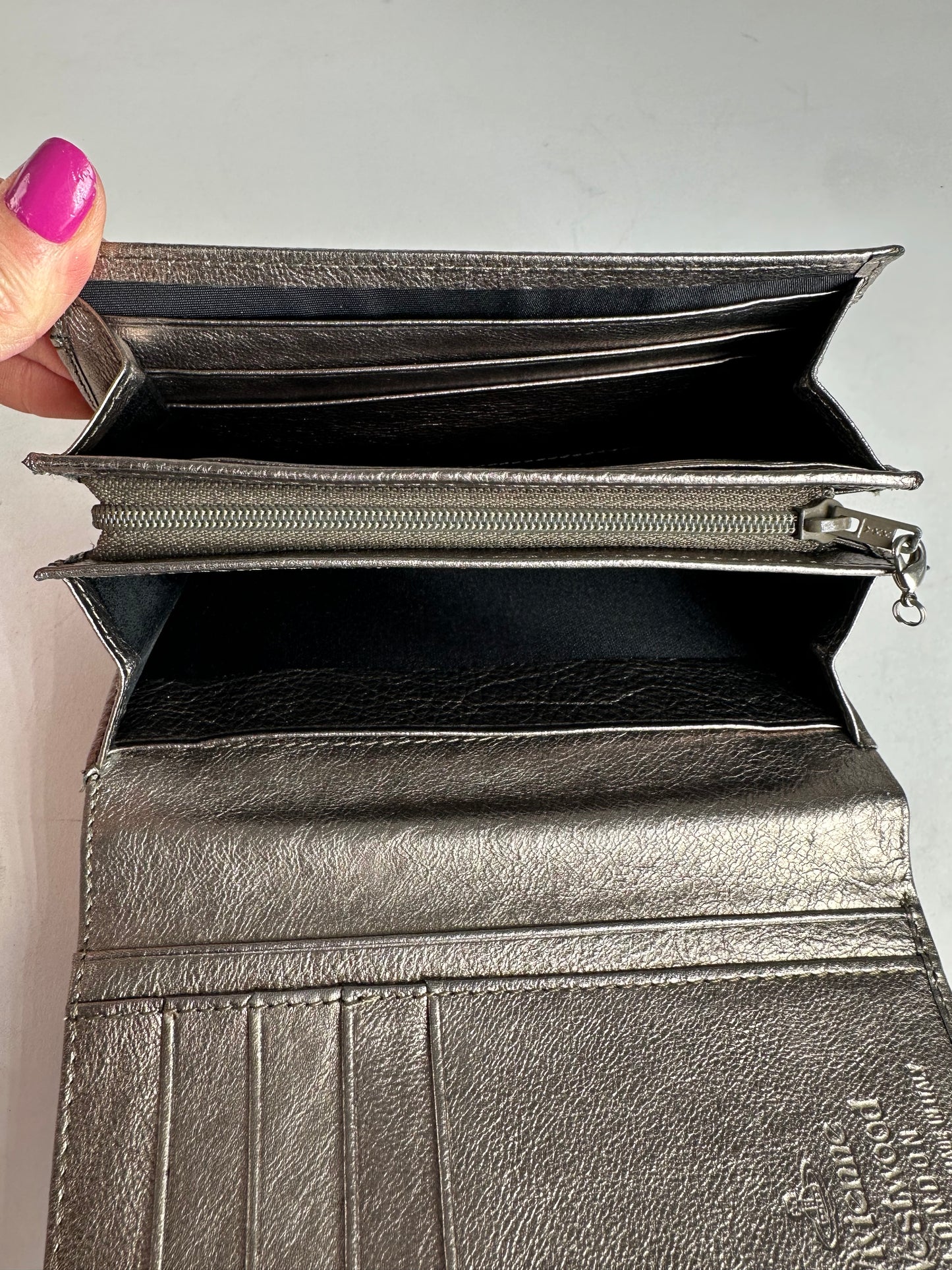 Vintage Vivienne Westwood Leather Wallet Silver