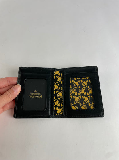 Vintage Vivienne Westwood Leather Bifold Wallet Black Gold