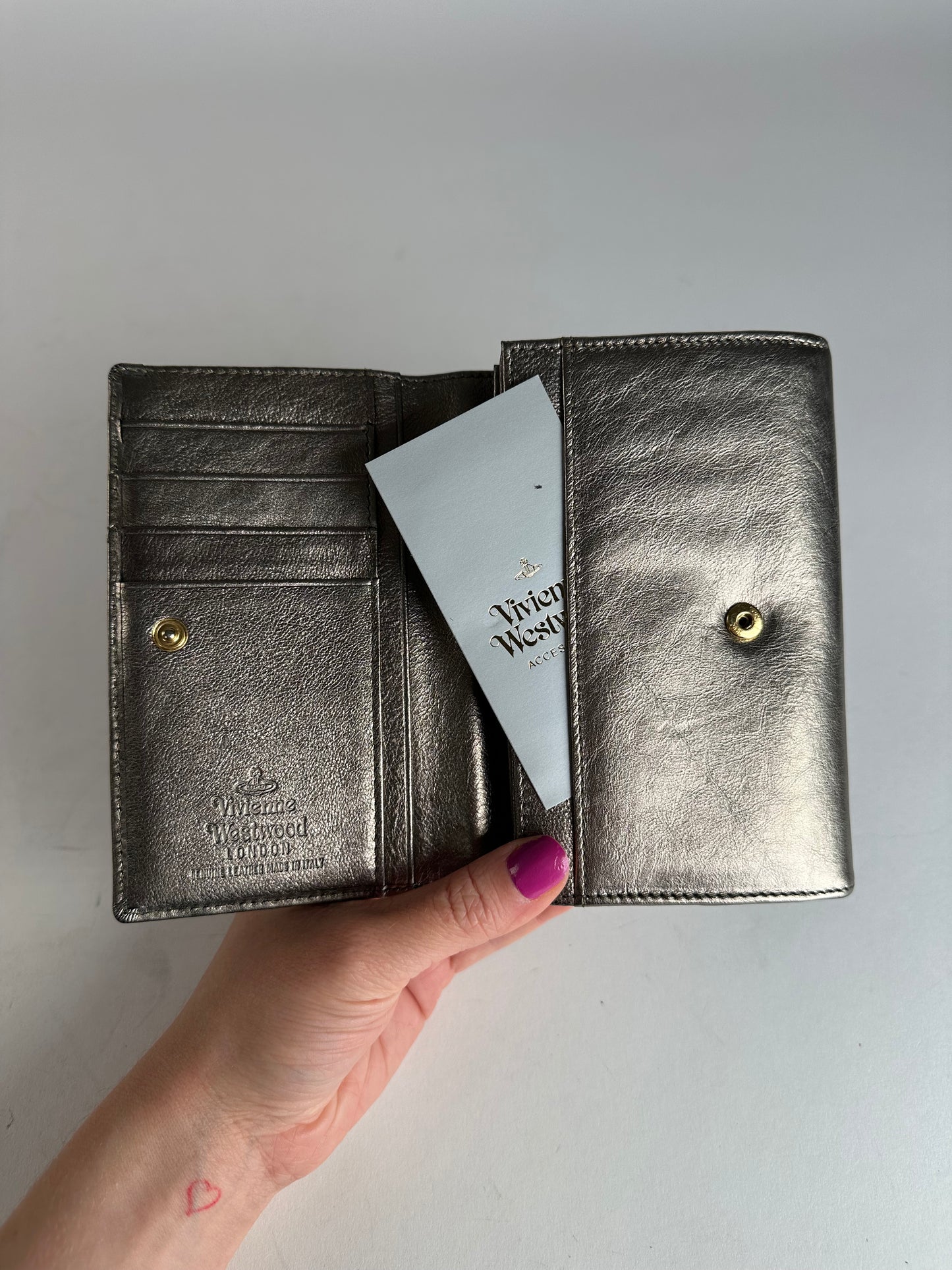 Vintage Vivienne Westwood Leather Wallet Silver