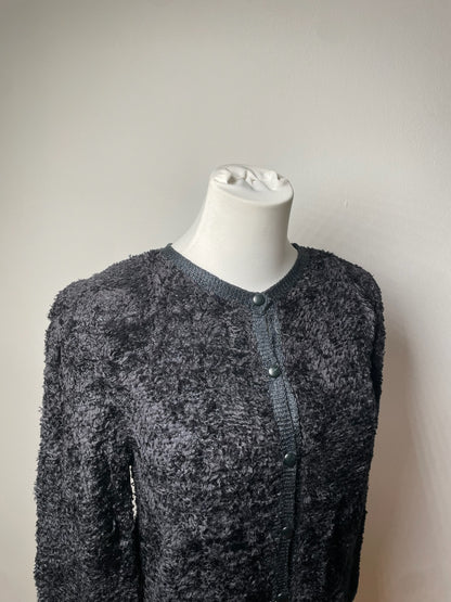 Vintage Fake Fur Zipper Jacket Black M