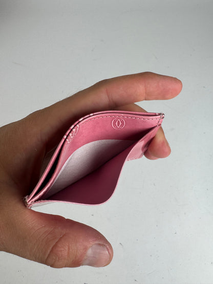 Vintage Cartier Patent Leather monogram Card Holder Pink