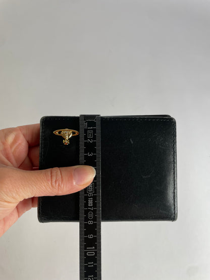 Vintage Vivienne Westwood Leather Bifold Wallet Black Gold