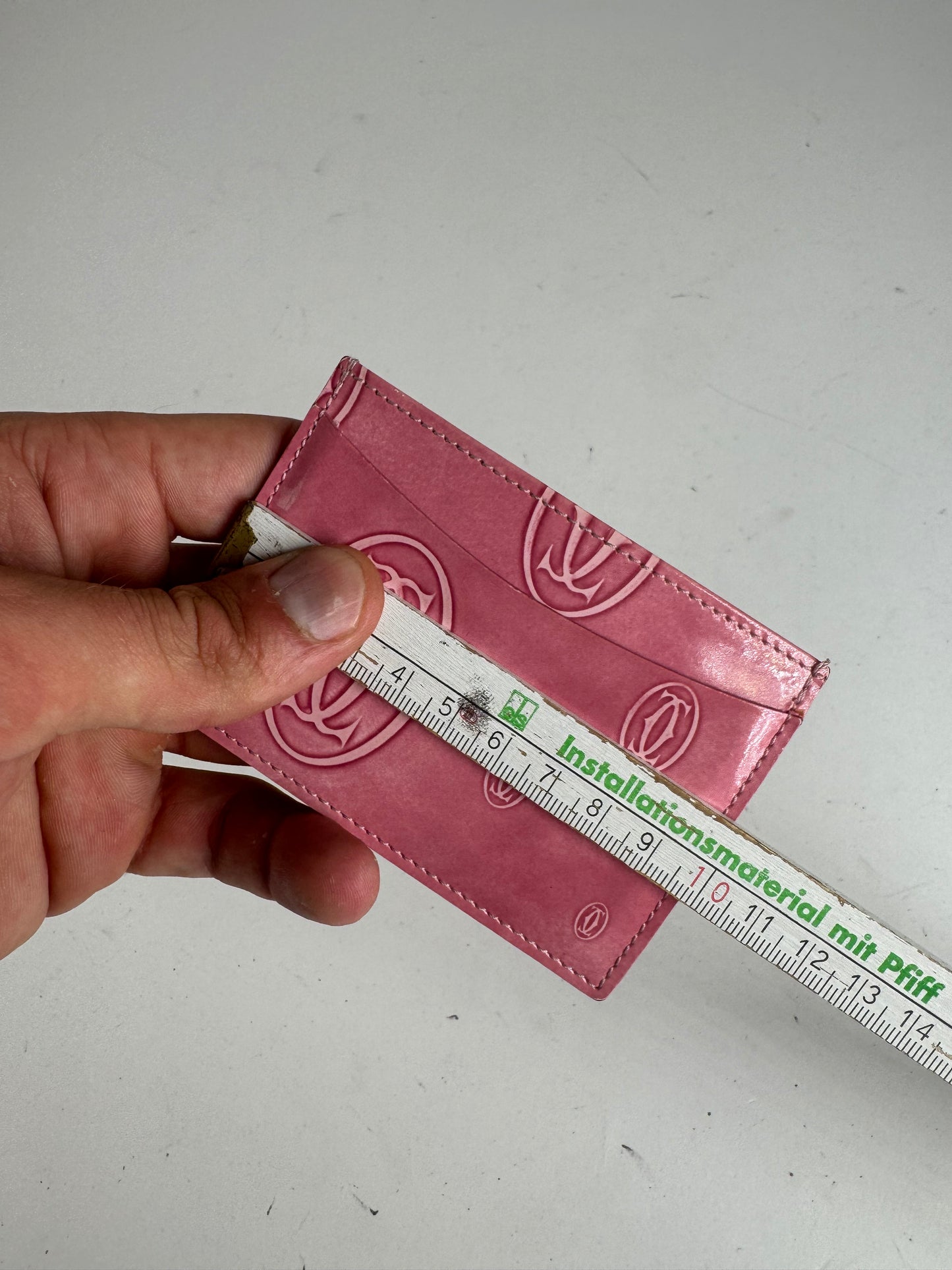 Vintage Cartier Patent Leather monogram Card Holder Pink