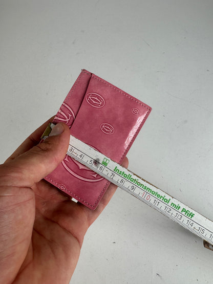 Vintage Cartier Patent Leather monogram Card Holder Pink