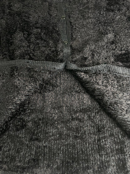 Vintage Fake Fur Zipper Jacket Black M