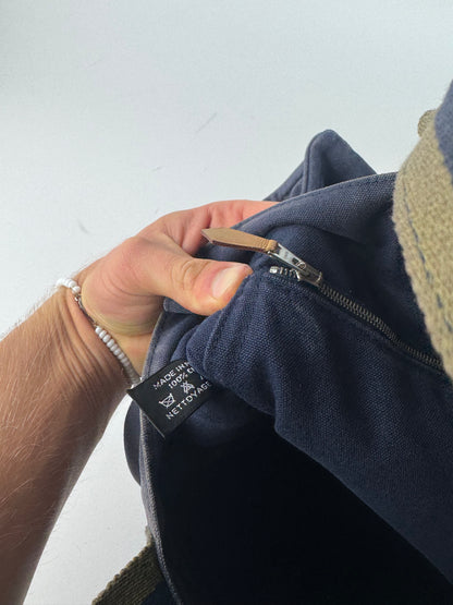 Vintage Hermes Canvas Tote Bag Navy Green