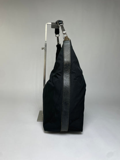 Vintage Gucci Coated Canvas Hobo Bag Early 2000s Black