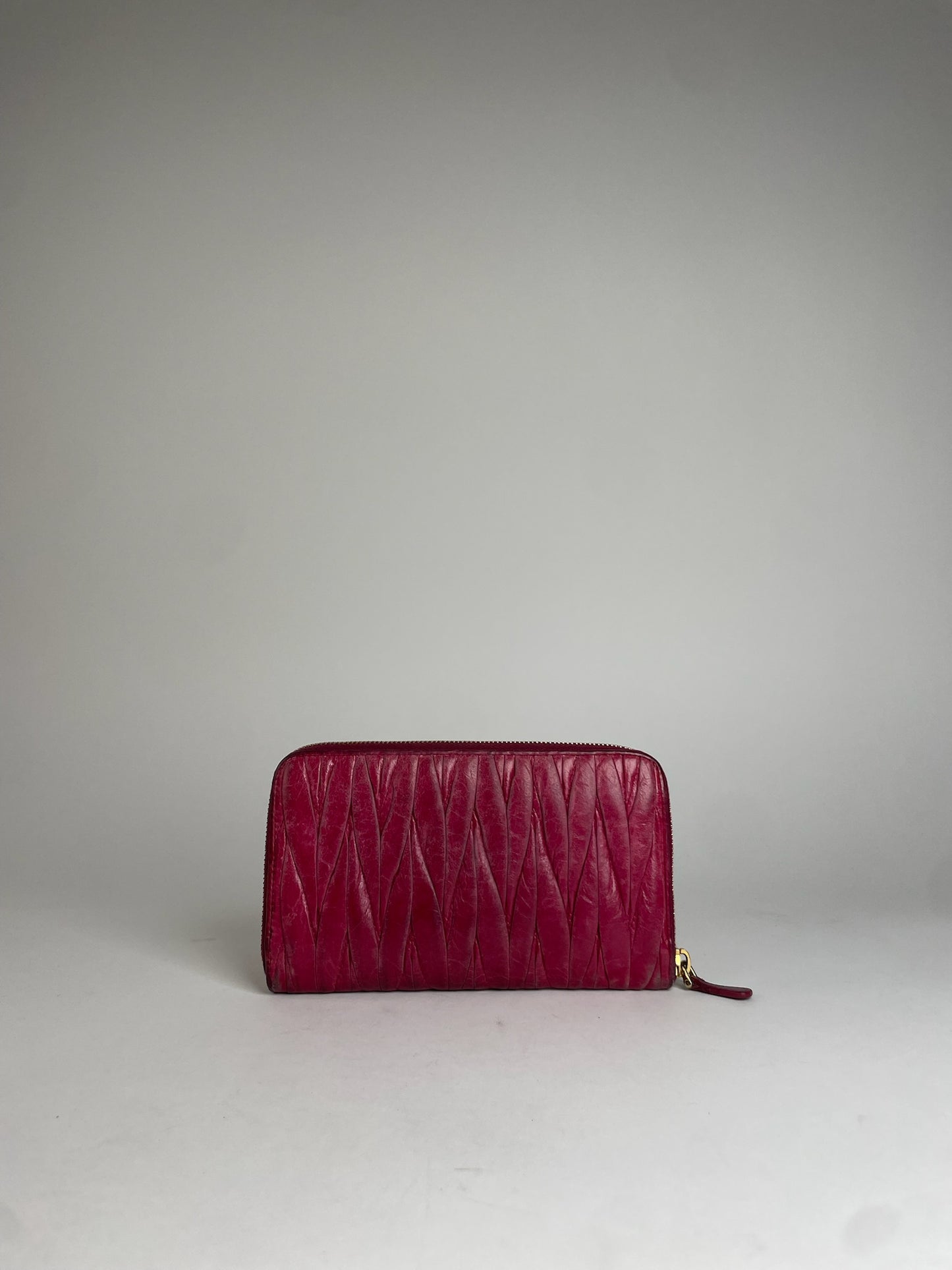 Vintage Miu Miu Metallasse Leather Wallet Pink