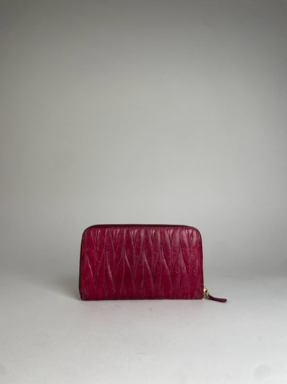 Vintage Miu Miu Metallasse Leather Wallet Pink