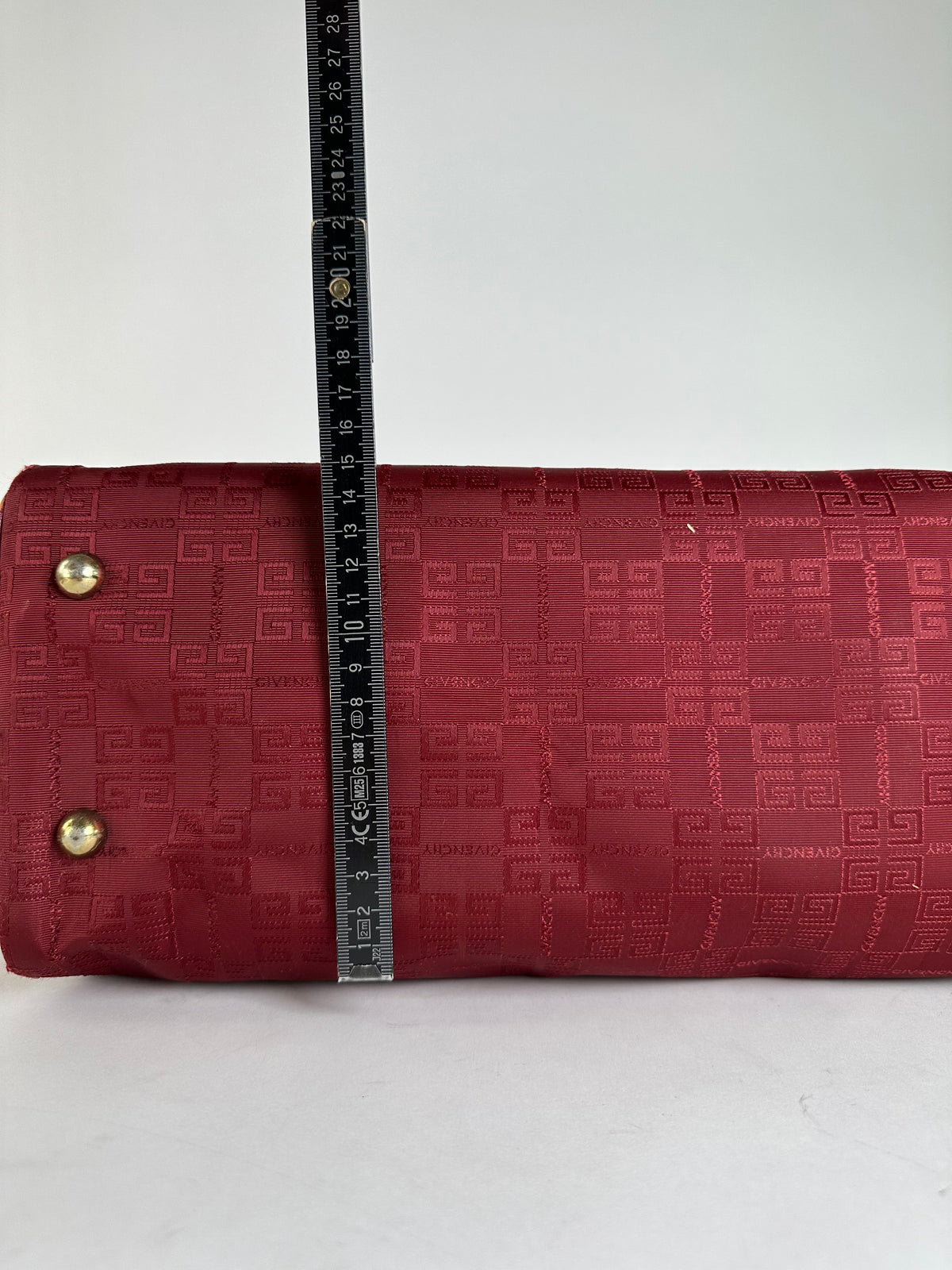 Vintage Givenchy 4G Monogram Jacquard Structured Bag Late 1990s Red