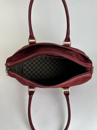 Vintage Givenchy 4G Monogram Jacquard Structured Bag Late 1990s Red