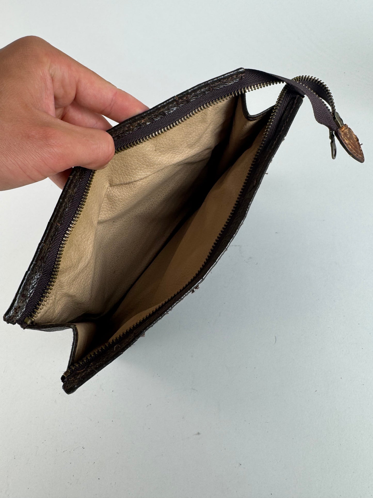 Pochette vintage Louis Vuitton en cuir Monogram marron