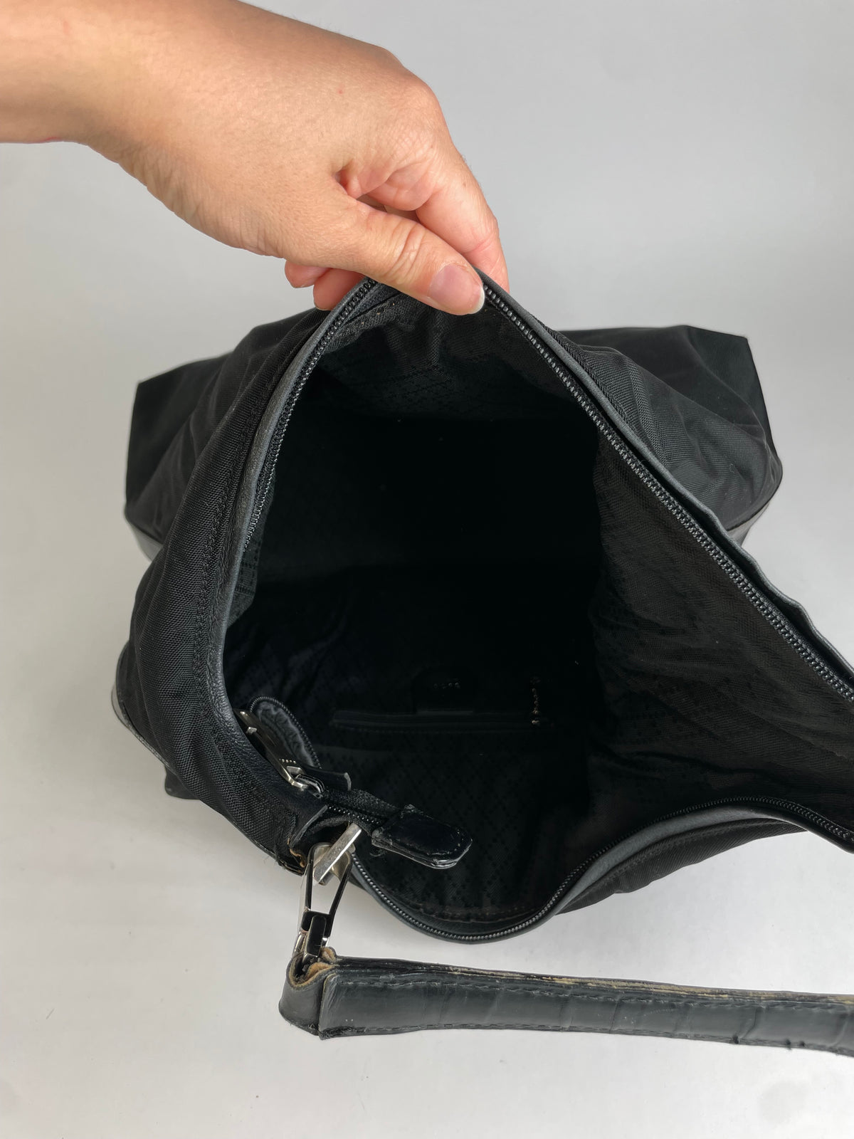 Vintage Gucci Coated Canvas Hobo Bag Early 2000s Black
