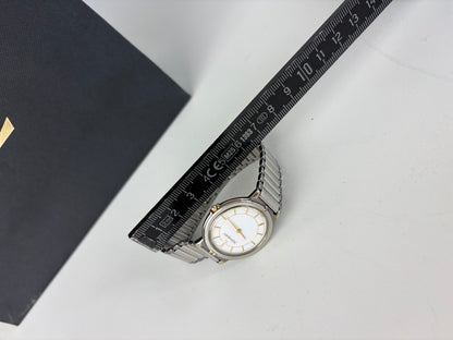 Vintage Yves Saint Laurent Stainless Steel Bracelet Watch Silver Gold