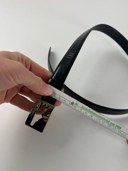 Vintage  Salvatore Ferragamo Patent Leather Belt Black