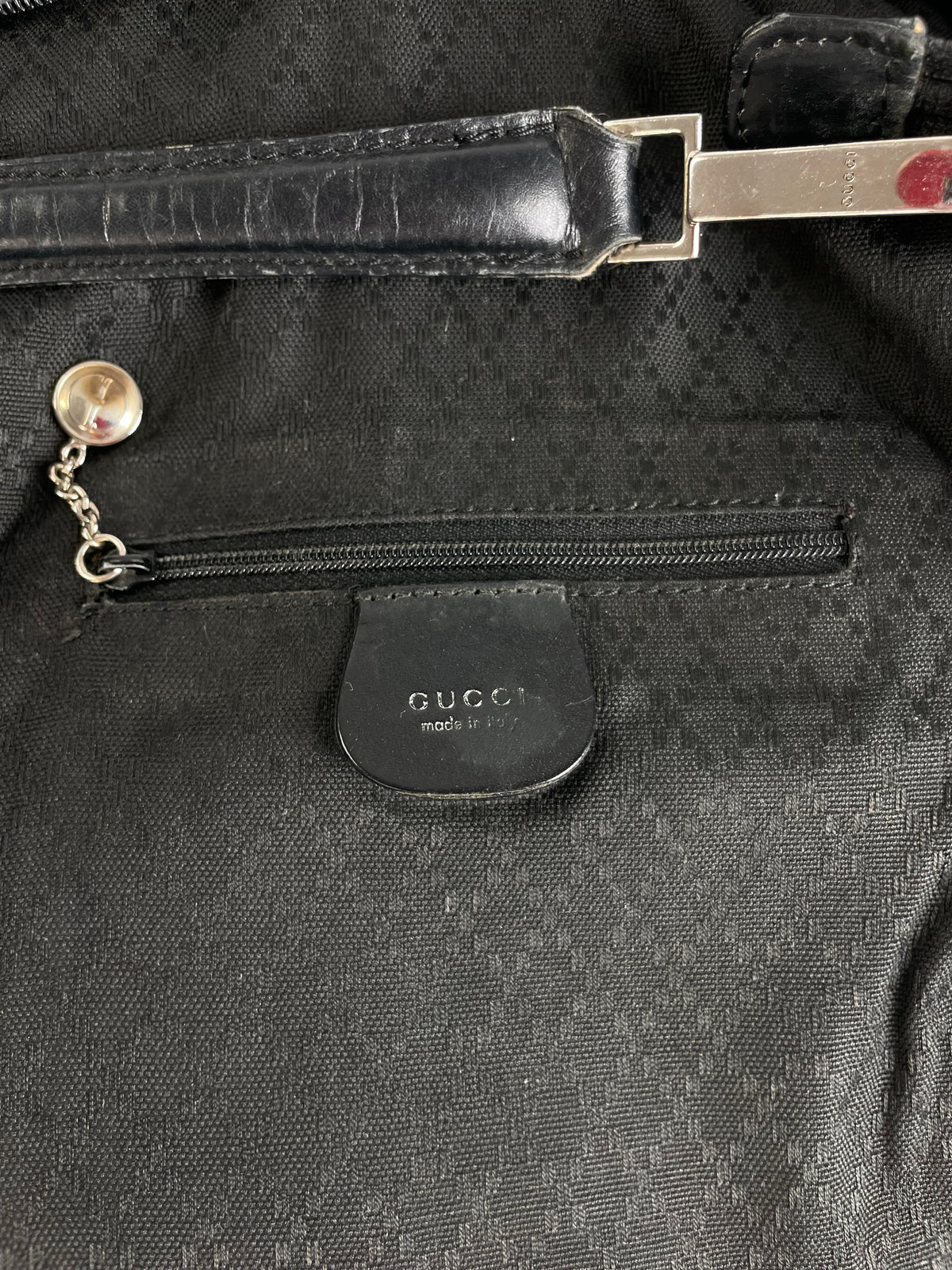 Vintage Gucci Coated Canvas Hobo Bag Early 2000s Black