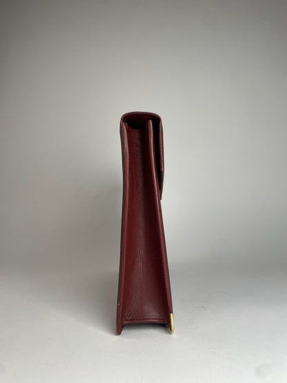Vintage Cartier Leather Briefcase Burgundy