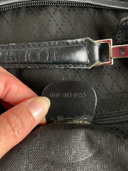 Vintage Gucci Coated Canvas Hobo Bag Early 2000s Black