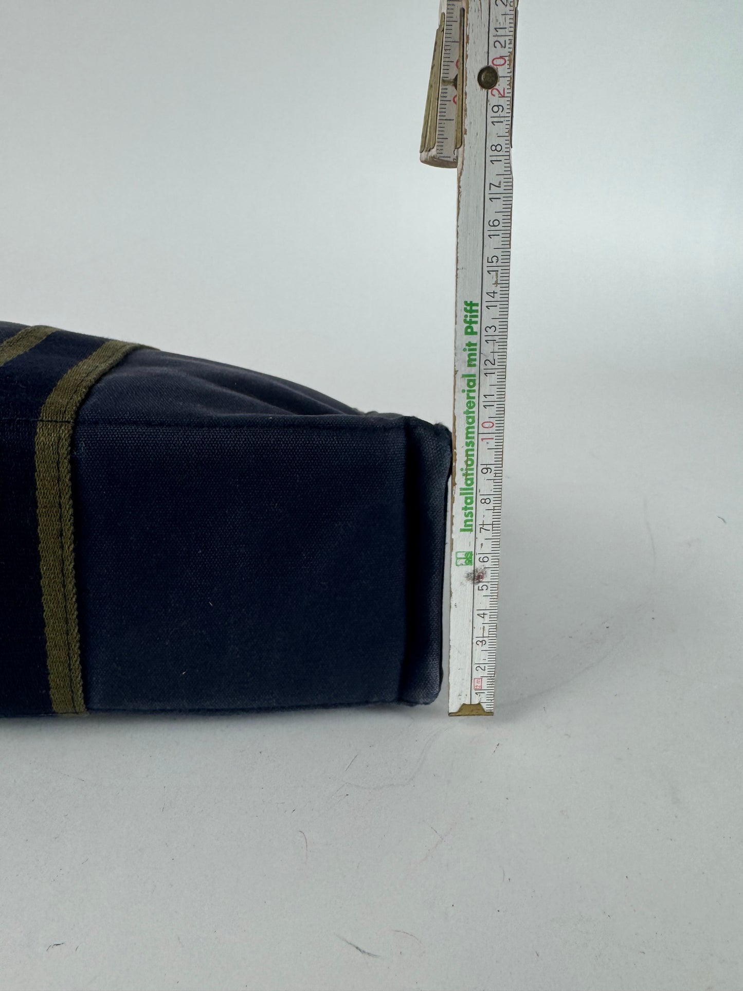 Vintage Hermes Canvas Tote Bag Navy Green