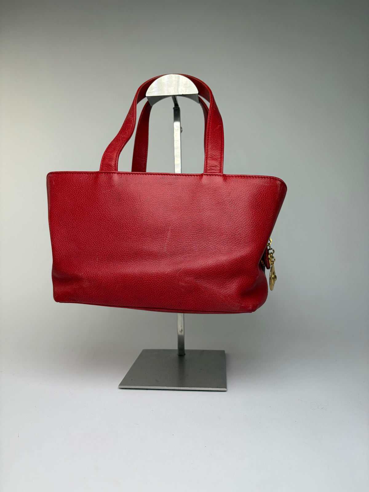 Vintage Givenchy Structured Leather Tote Red Gold