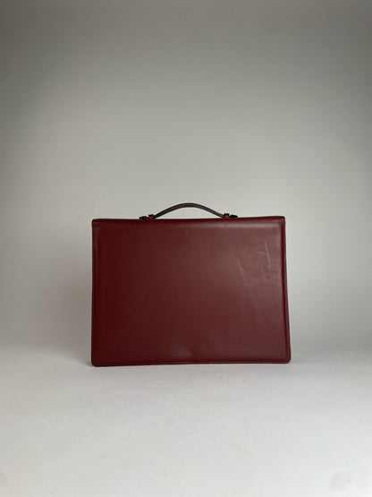 Vintage Cartier Leather Briefcase Burgundy
