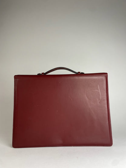 Vintage Cartier Leather Briefcase Burgundy