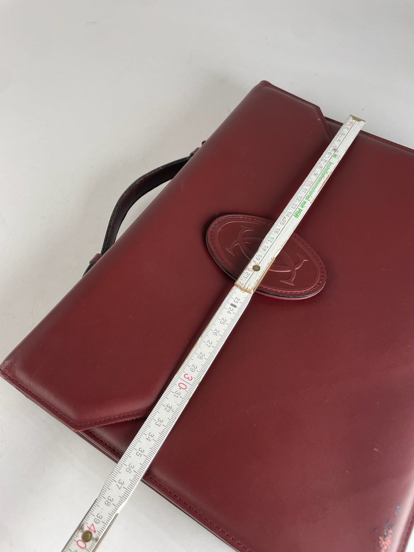 Vintage Cartier Leather Briefcase Burgundy