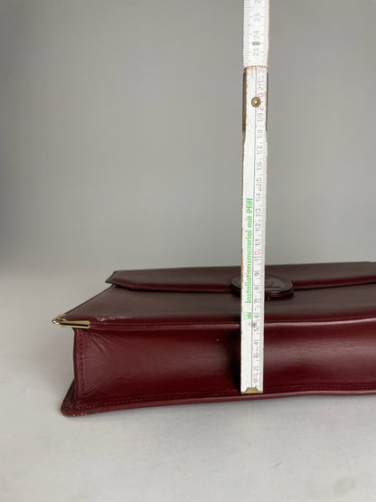Vintage Cartier Leather Briefcase Burgundy
