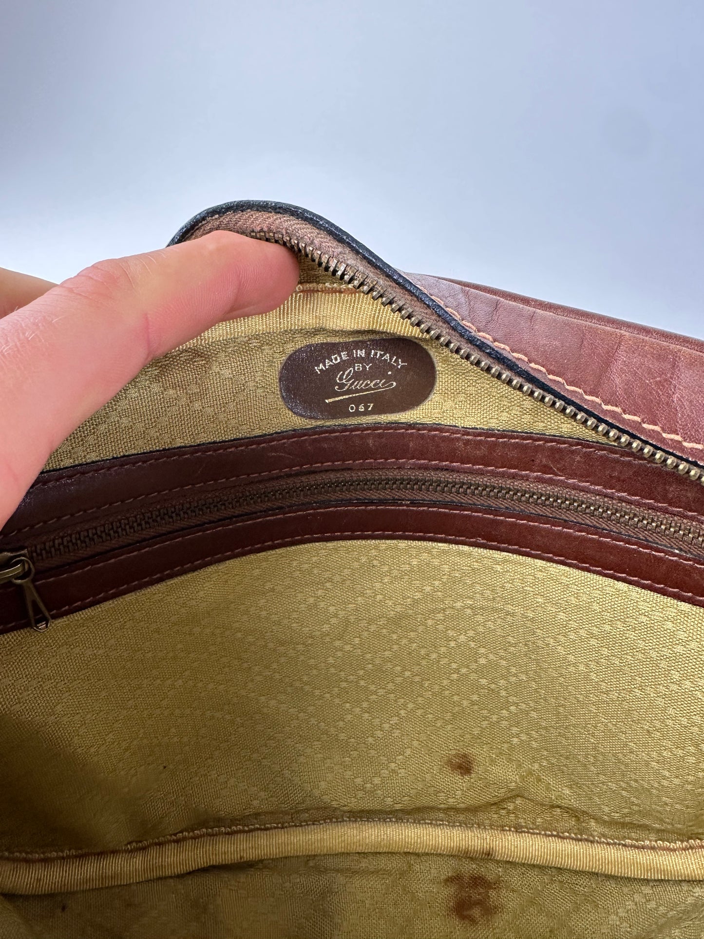 Vintage Gucci Canvas Shoulder Bag Brown