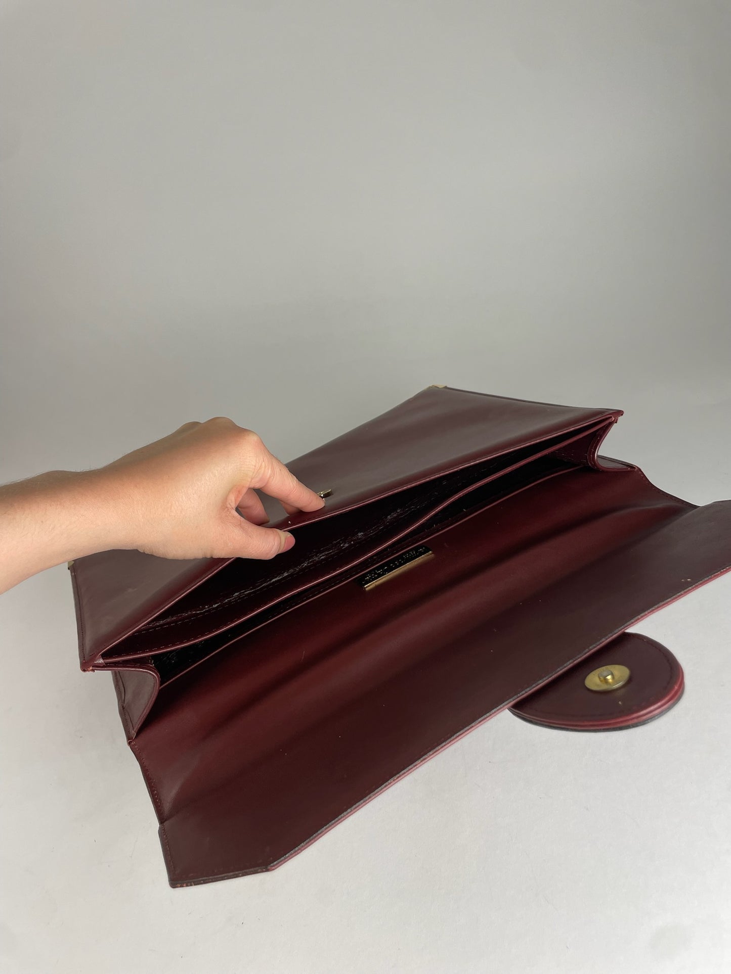 Vintage Cartier Leather Briefcase Burgundy