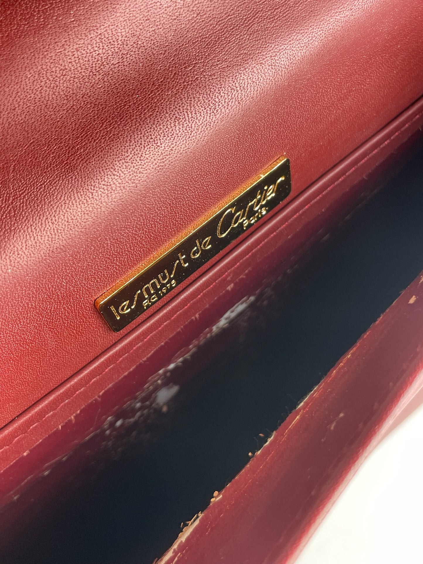 Vintage Cartier Leather Briefcase Burgundy