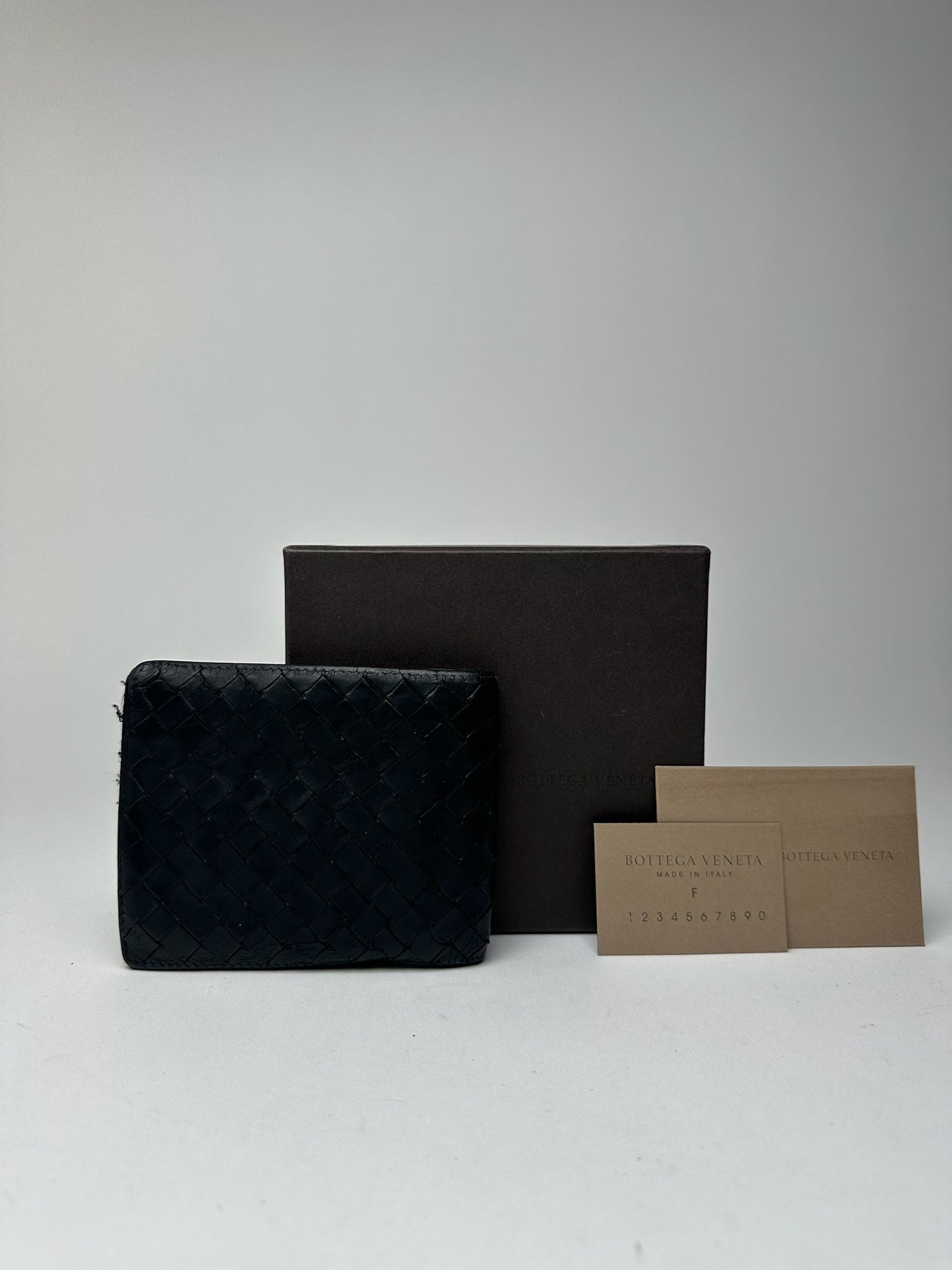 Vintage Bottega Veneta Intrecciato Leather wallet Black