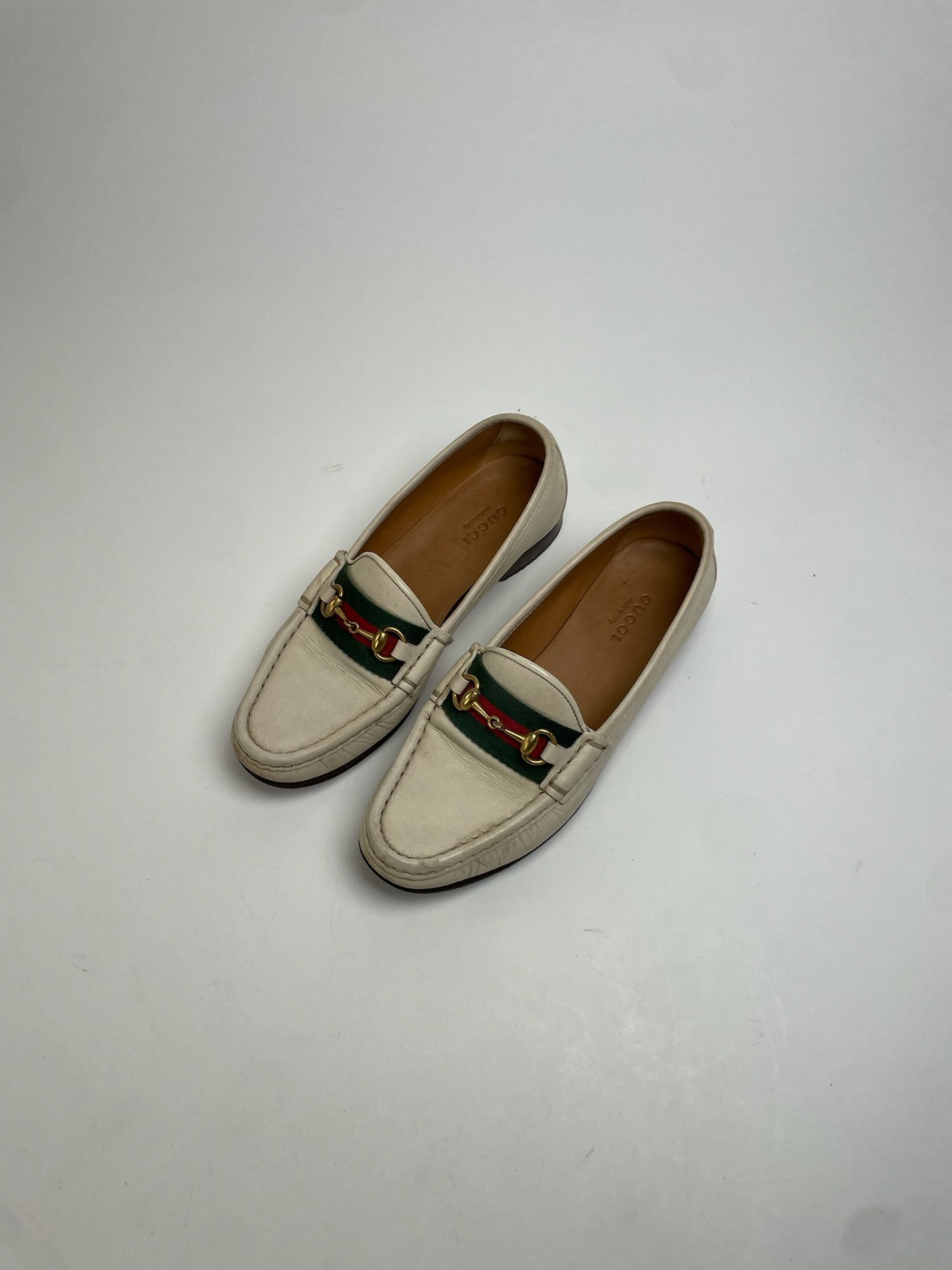 Vintage Gucci Leather Mokassins White EU35