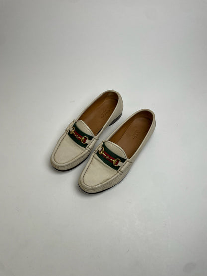 Vintage Gucci Leather Mokassins White EU35