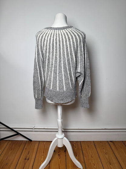 Vintage Mariea Kim Crewneck Sweater Grey/White/Black M