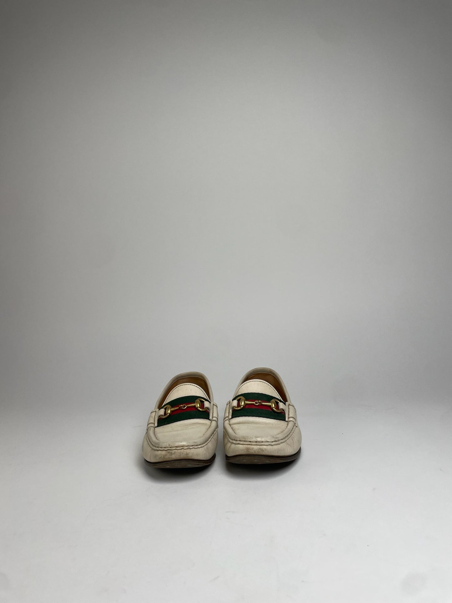 Vintage Gucci Leather Mokassins White EU35