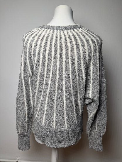 Vintage Mariea Kim Crewneck Sweater Grey/White/Black M