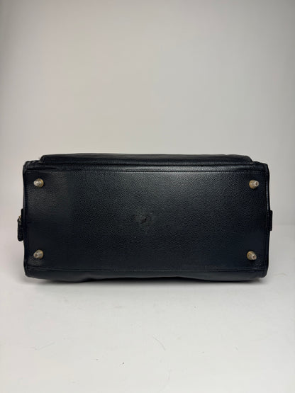 Vintage Burberry Leather Duffel Bag Black