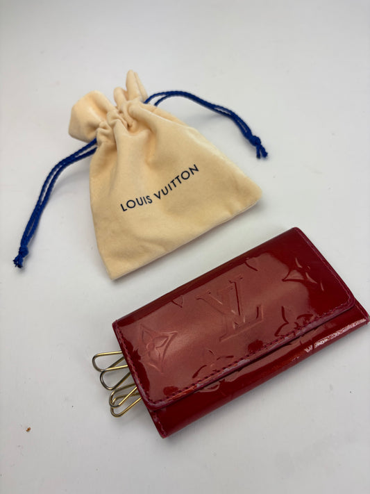 Vintage Louis Vuitton Monogram Monogram Vernis Patent Key Holder Late 1990s Red