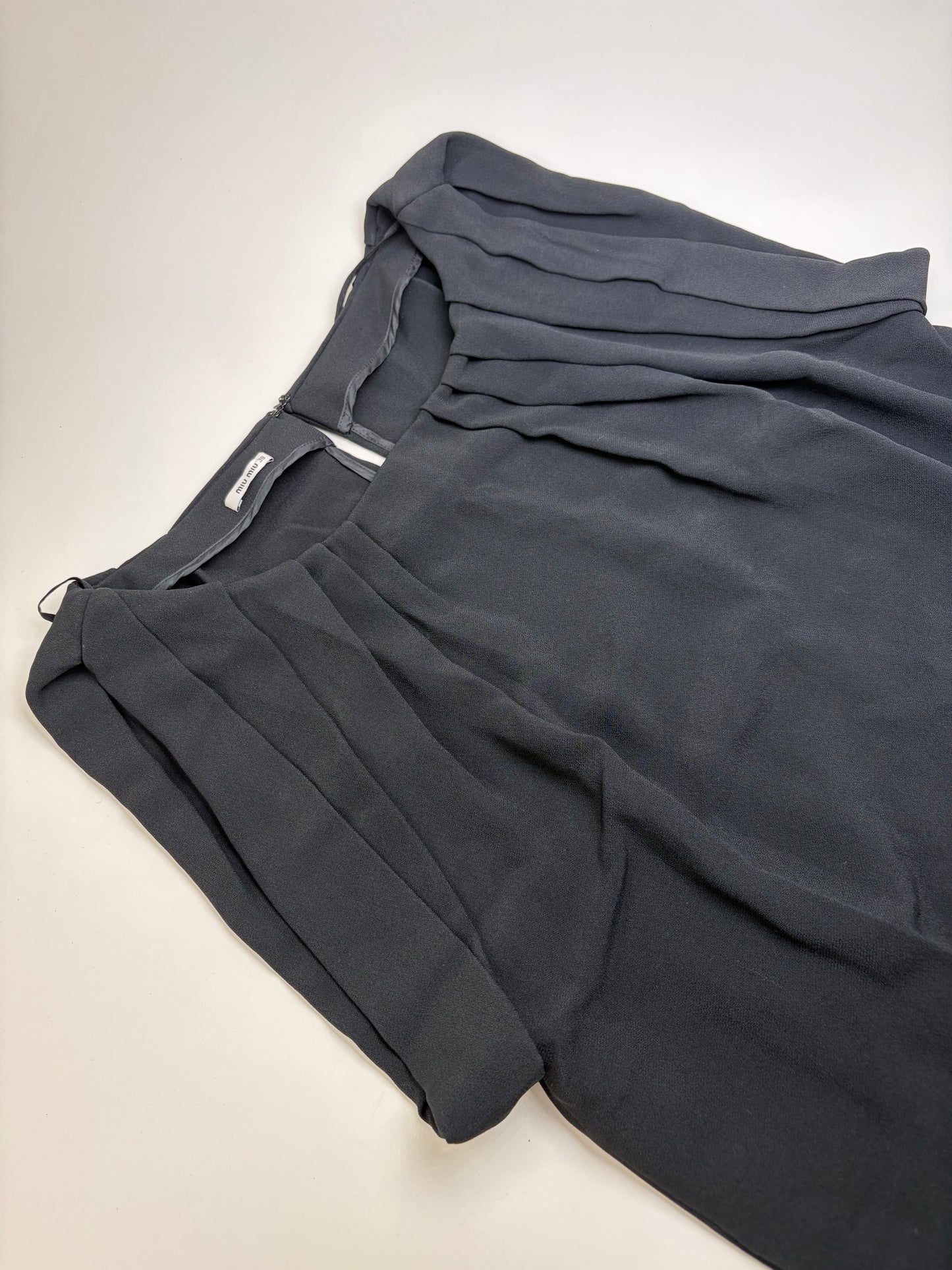 Vintage Miu Miu Sleeveless Draped Dress Black M