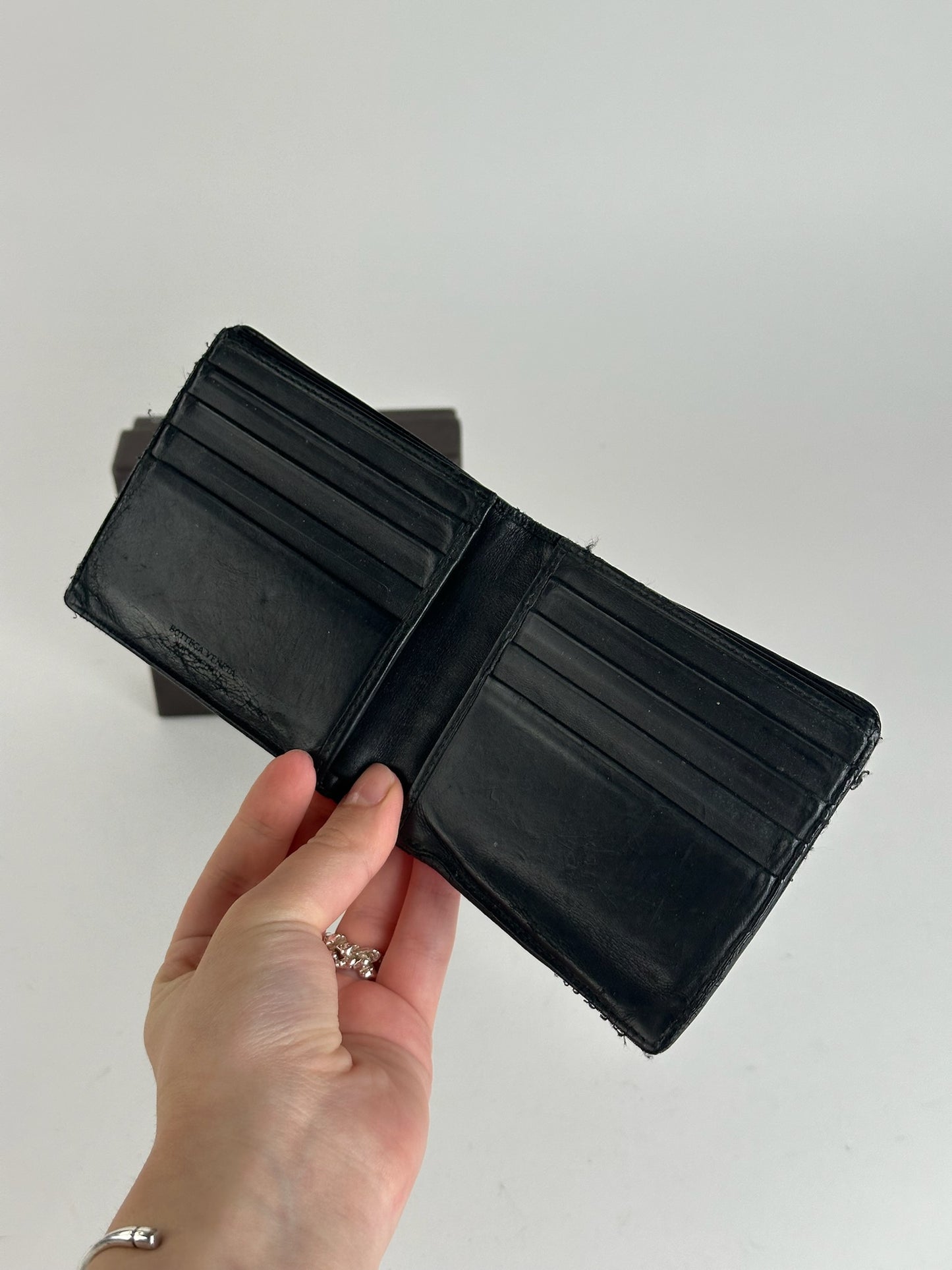 Vintage Bottega Veneta Intrecciato Leather wallet Black